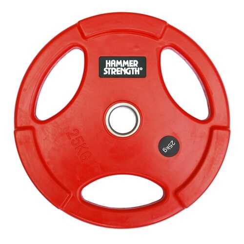 Диск олимпийский цветной HAMMER STRENGTH WP074 обрезиненный, красный 25 кг в Спортмастер