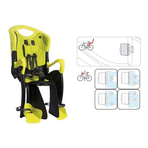 Детское велокресло заднее Bellelli Tiger Standard B-Fix/Hi-Viz желтое/черное в Спортмастер