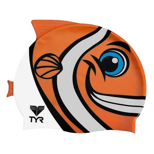 Шапочка для плавания TYR Happy Fish Cap 810 orange в Спортмастер