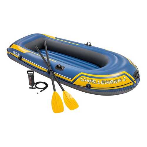 Лодка Intex Challenger 3 Set 2,36 x 1,14 м blue/yellow в Спортмастер