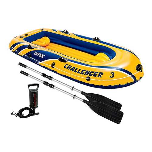 Лодка Intex Challenger 3 Set 2,95 x 1,48 м blue/yellow в Спортмастер