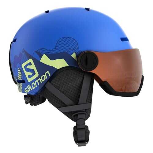 Горнолыжный шлем Salomon Grom Visor Pop 2019 blue mat, S в Спортмастер