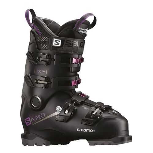 Горнолыжные ботинки Salomon X Pro 100 W 2019, black/purple, 25.5 в Спортмастер