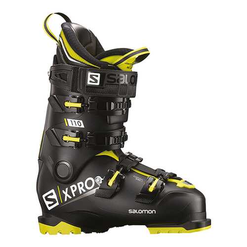 Горнолыжные ботинки Salomon X Pro 110 2019, black/acid green/anthracite, 27.5 в Спортмастер